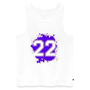 22 Nombre d’objets blob - Débardeur bio Premium Homme - blanc - Devant - Michal (187cm)