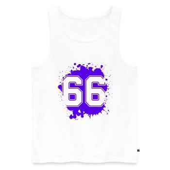 66 Zahl Klecks - Männer Premium Bio Tank Top - Weiß - Vorne - Michal (187cm)