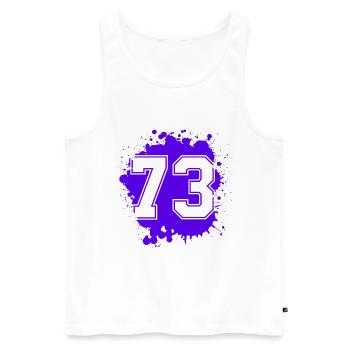 73 Nombre d’objets blob - Débardeur bio Premium Homme - blanc - Devant - Michal (187cm)