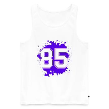 85 Number of blobs - Men's Premium Organic Tank Top - white - Front - Michal (187cm)