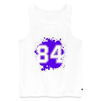 84 Nombre d’objets blob - Débardeur bio Premium Homme - blanc - Devant - Michal (187cm)