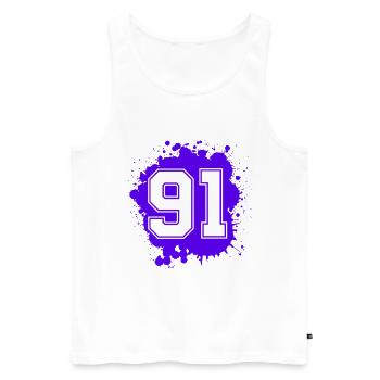 91 Number of blobs - Men's Premium Organic Tank Top - white - Front - Michal (187cm)