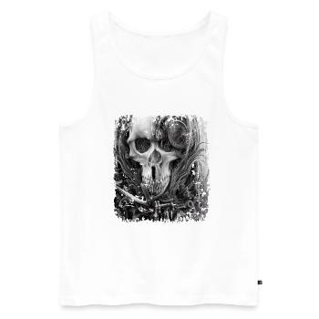 Fantasy skull in black and white - Men's Premium Organic Tank Top - white - Front - Michal (187cm)