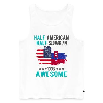 Halb Amerikaner Halb Slowake - Männer Premium Bio Tank Top - Weiß - Vorne - AI Model Male 178 light (178cm)