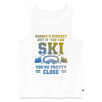 Personne n’est parfait en ski - Débardeur bio Premium Homme - blanc - Devant - AI Model Male 178 light (178cm)