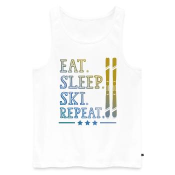 manger dormir ski répéter - Débardeur bio Premium Homme - blanc - Devant - Michal (187cm)