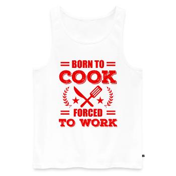 Born to cook - Men's Premium Organic Tank Top - white - Front - Michal (187cm)
