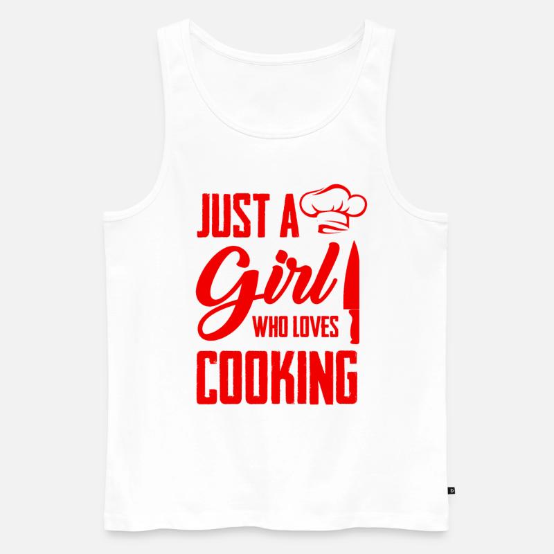 mädchen liebt kochen - Männer Premium Bio Tank Top - Weiß