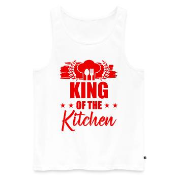 King of the kitchen - Men's Premium Organic Tank Top - white - Front - AI Model Male 178 light (178cm)