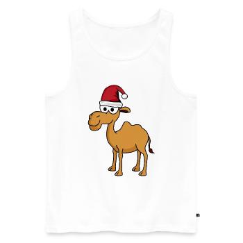 Kamel Comic Weihnachten - Männer Premium Bio Tank Top - Weiß - Vorne - Michal (187cm)