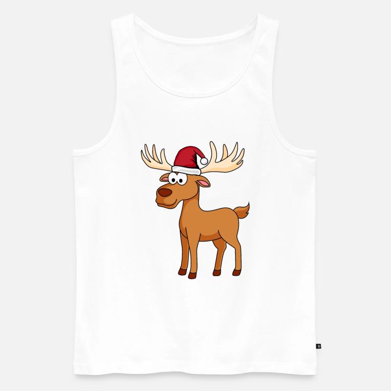 Elch Comic Weihnachten - Männer Premium Bio Tank Top - Weiß