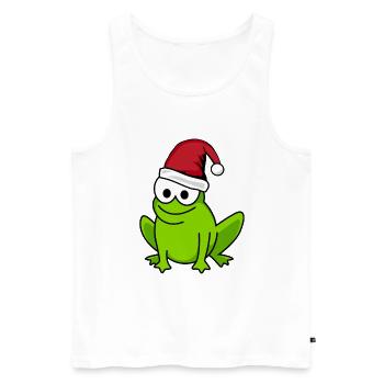 Frosch Comic Weihnachten - Männer Premium Bio Tank Top - Weiß - Vorne - Michal (187cm)