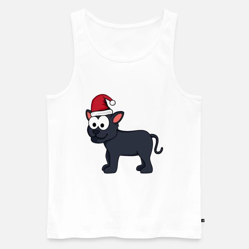 Panther Comic Weihnachten - Männer Premium Bio Tank Top - Weiß