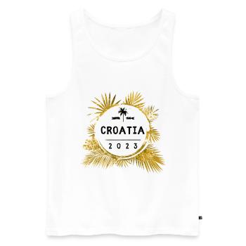 Croatia 2023 Colorful - Men's Premium Organic Tank Top - white - Front - Michal (187cm)