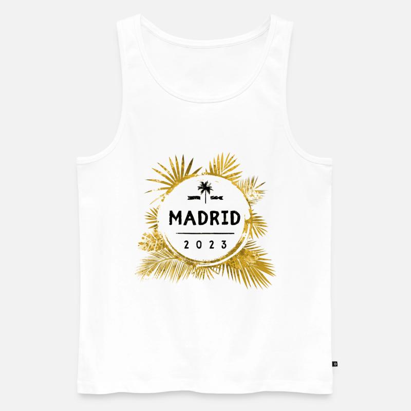 Madrid 2023 Bunt - Männer Premium Bio Tank Top - Weiß