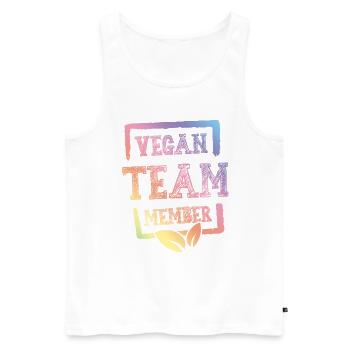 Vegan Team Member - Männer Premium Bio Tank Top - Weiß - Vorne - Michal (187cm)