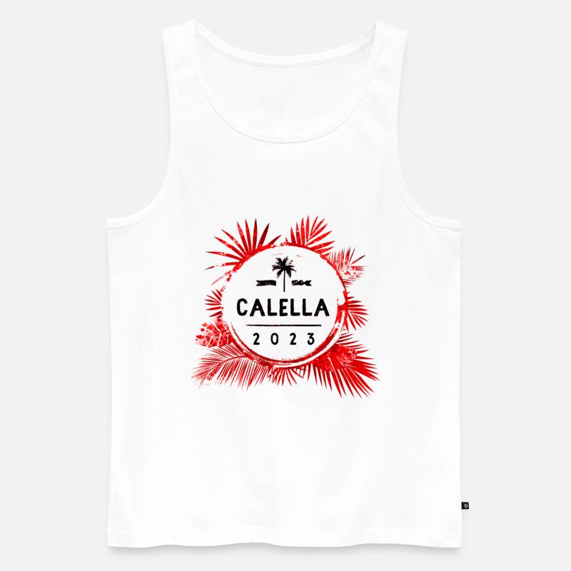 Calella 2023 Bunt - Männer Premium Bio Tank Top - Weiß