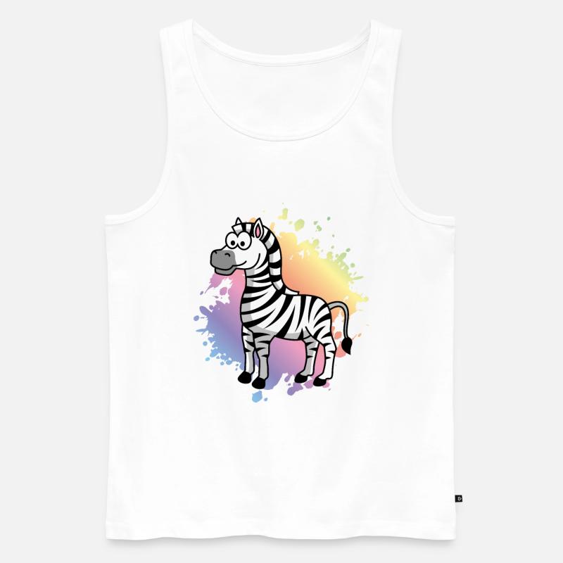 Zebra Comic Tier - Männer Premium Bio Tank Top - Weiß