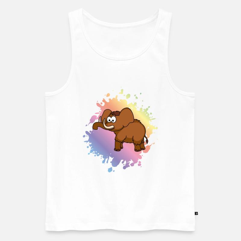Mammut Comic Tier - Männer Premium Bio Tank Top - Weiß