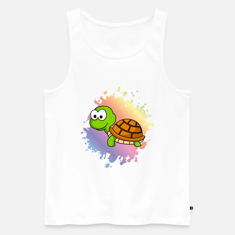 Schildkröte Comic Tier - Männer Premium Bio Tank Top - Weiß