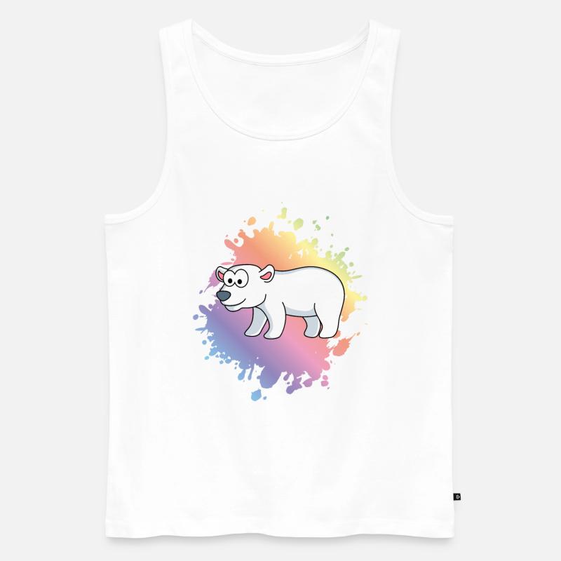 Eisbär Comic Tier - Männer Premium Bio Tank Top - Weiß