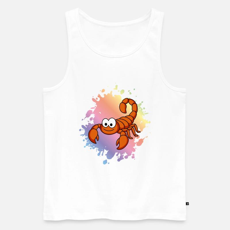 Skorpion Comic Tier - Männer Premium Bio Tank Top - Weiß