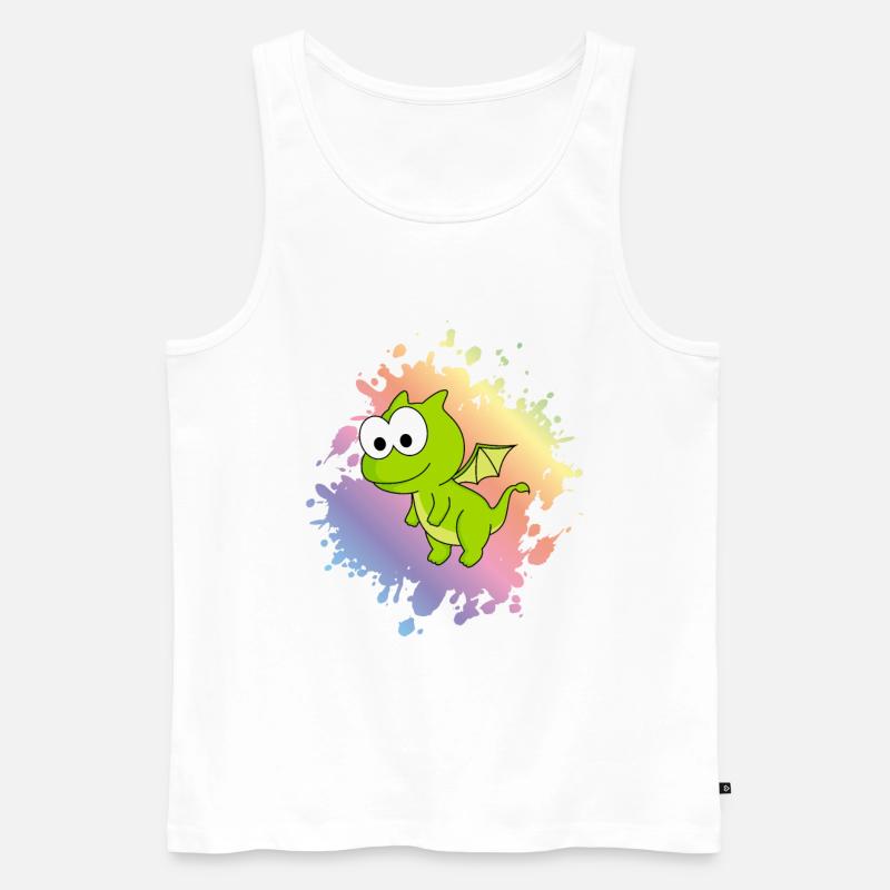 Drache Comic Tier - Männer Premium Bio Tank Top - Weiß