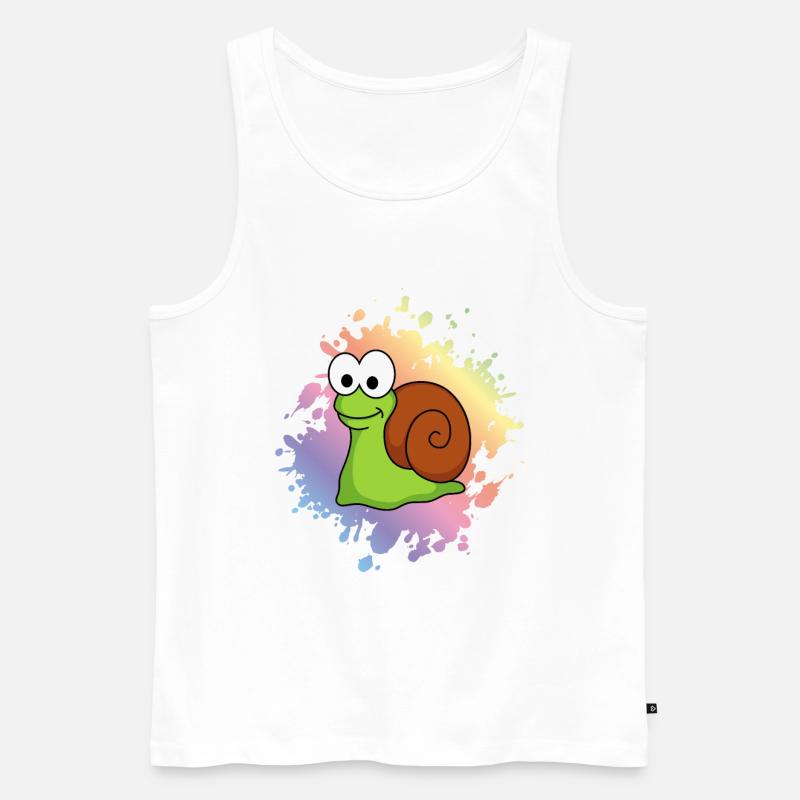 Schnecke Comic Tier - Männer Premium Bio Tank Top - Weiß