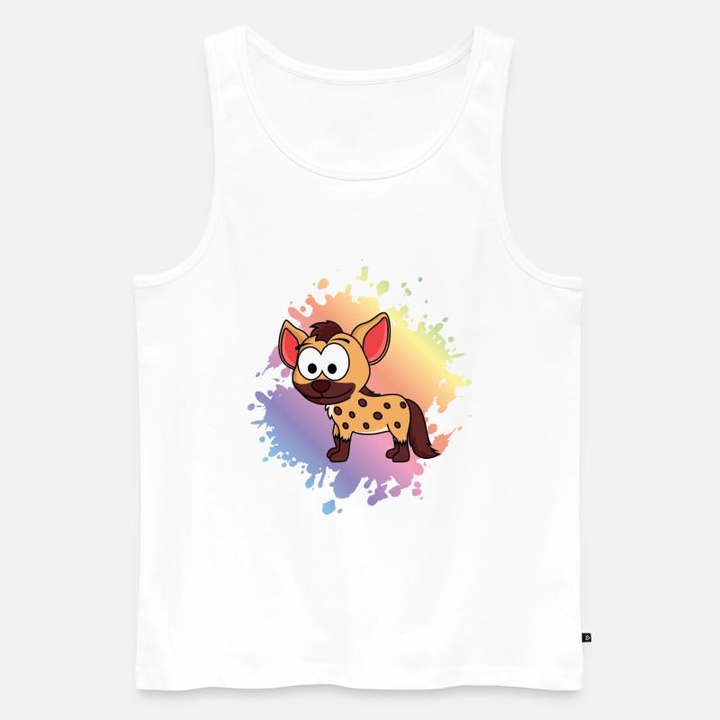 Hyäne Comic Tier - Männer Premium Bio Tank Top - Weiß