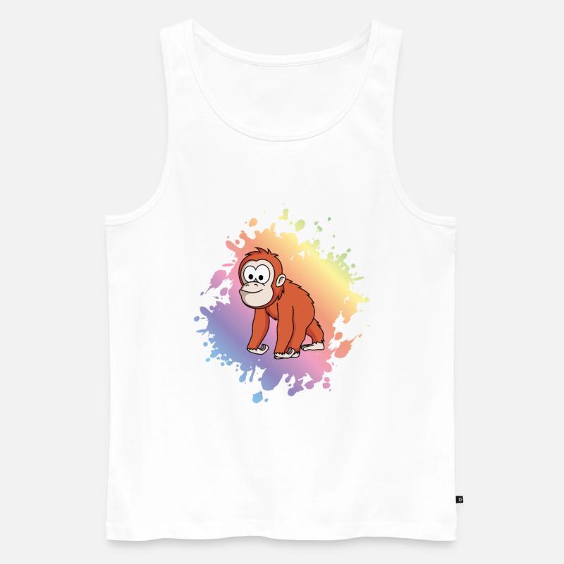 Orangutan monkey comic - Men's Premium Organic Tank Top - white