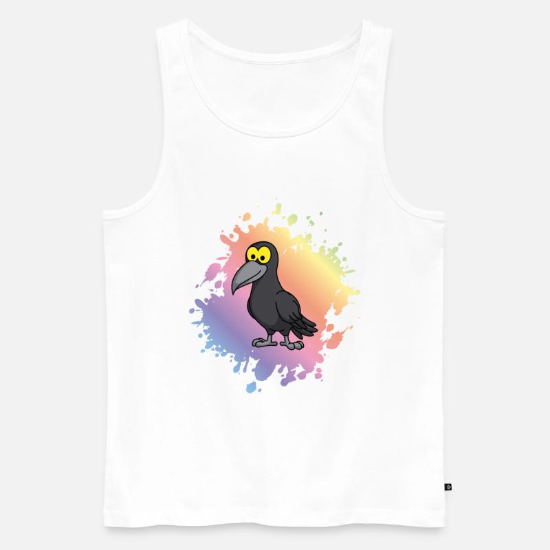 Krähe Comic Tier - Männer Premium Bio Tank Top - Weiß