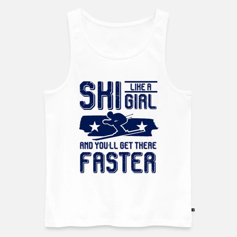 ski mädchen - Männer Premium Bio Tank Top - Weiß