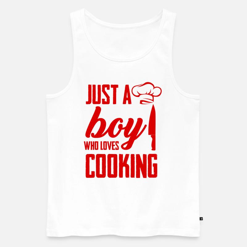 junge liebt kochen - Männer Premium Bio Tank Top - Weiß