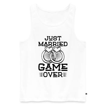 Juste marié Game over - Débardeur bio Premium Homme - blanc - Devant - AI Model Male 178 light (178cm)