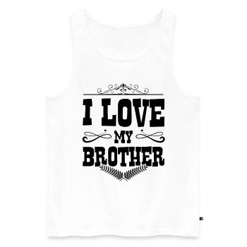 J’aime mon frère - Débardeur bio Premium Homme - blanc - Devant - Michal (187cm)