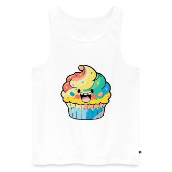 Muffin Comic - Men's Premium Organic Tank Top - white - Front - Michal (187cm)