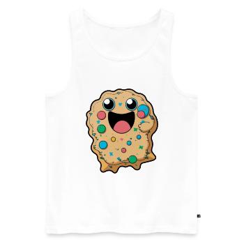 Cookies Bande dessinée - Débardeur bio Premium Homme - blanc - Devant - AI Model Male 178 light (178cm)