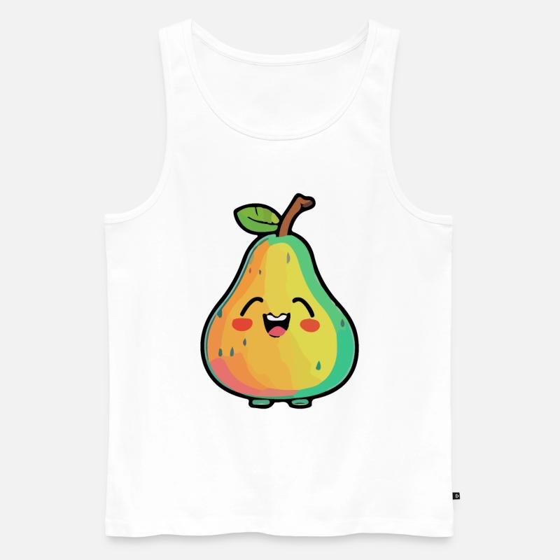 Birne Comic - Männer Premium Bio Tank Top - Weiß