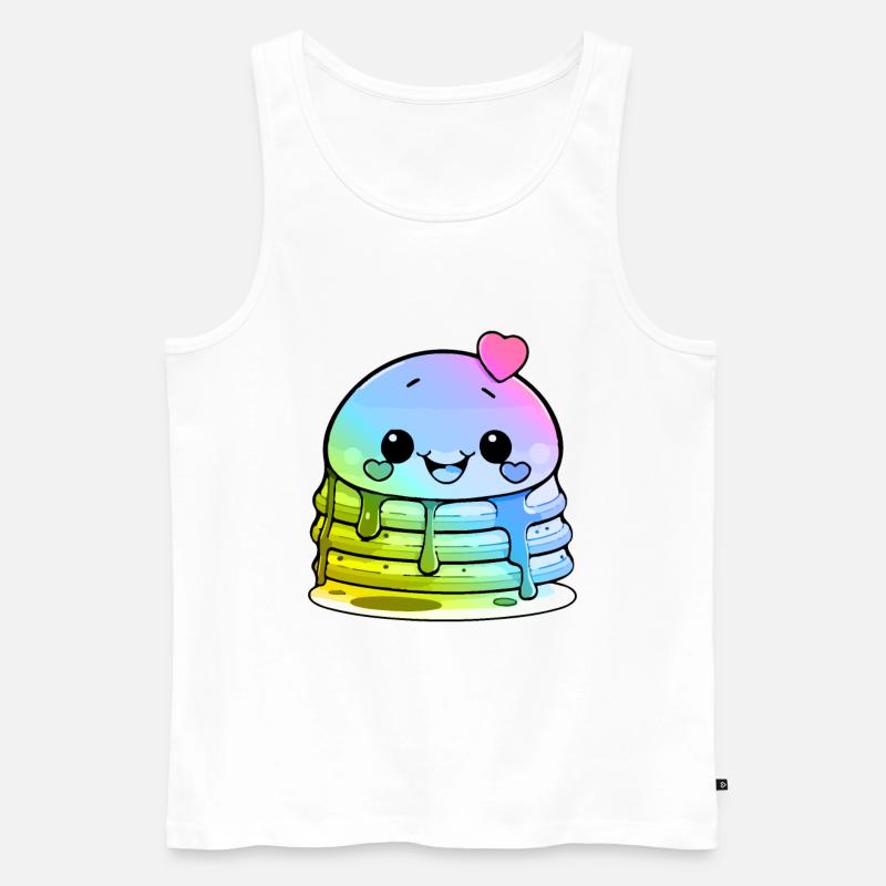 Pancake Comic Bunt - Männer Premium Bio Tank Top - Weiß