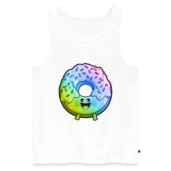 Donut Comic Bunt - Männer Premium Bio Tank Top - Weiß - Vorne - Michal (187cm)