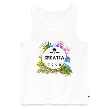Croatia Tour Travel Colorful - Men's Premium Organic Tank Top - white - Front - Michal (187cm)