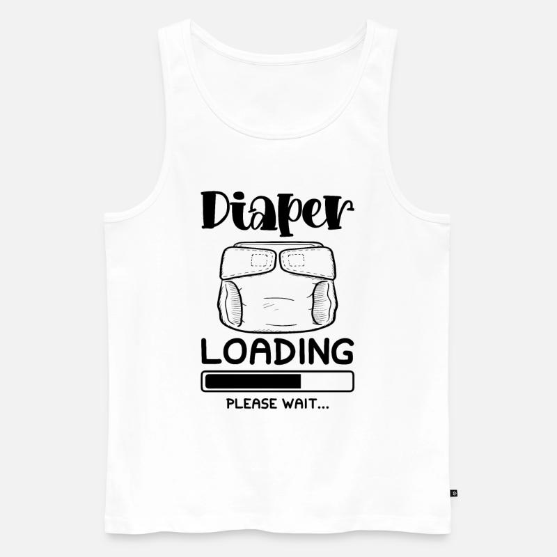 baby windel loading - Männer Premium Bio Tank Top - Weiß