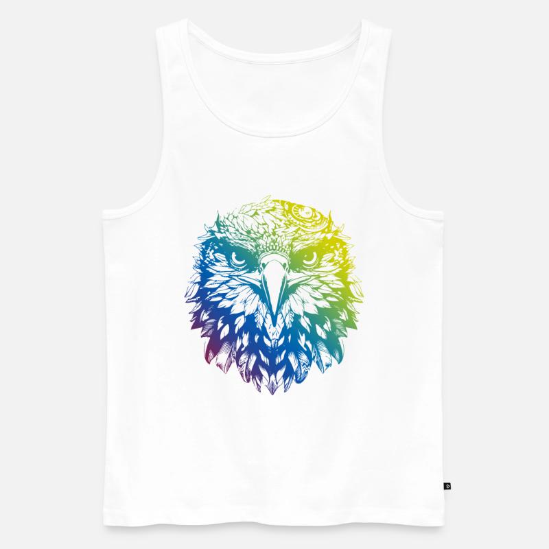 Adler Mandala Boho - Männer Premium Bio Tank Top - Weiß