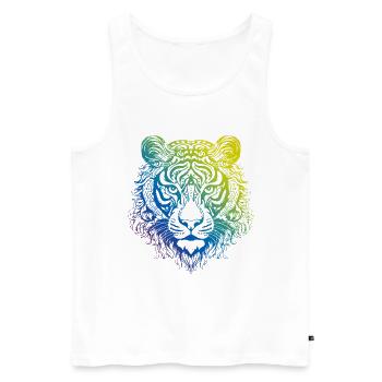 Tiger Mandala Boho - Men's Premium Organic Tank Top - white - Front - AI Model Male 178 light (178cm)