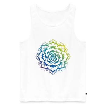 Rose Mandala Boho - Men's Premium Organic Tank Top - white - Front - AI Model Male 178 light (178cm)