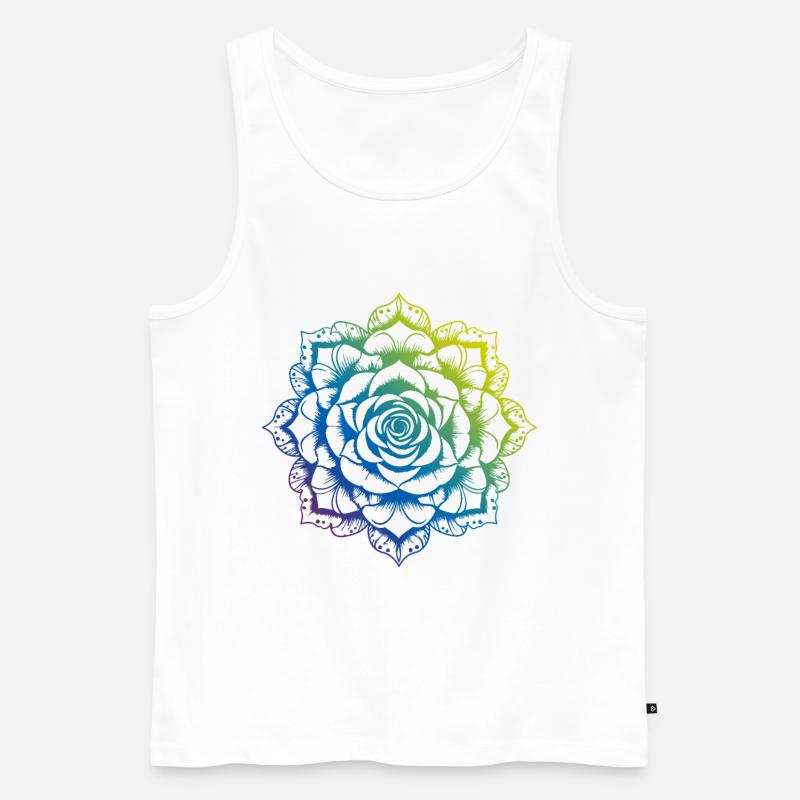 Rose Mandala Boho - Männer Premium Bio Tank Top - Weiß