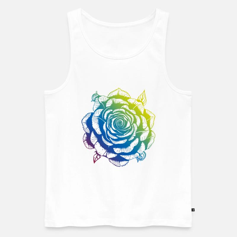 Rose Mandala Boho - Männer Premium Bio Tank Top - Weiß