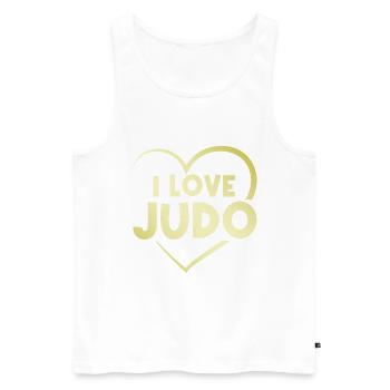 J’aime le cœur de judo - Débardeur bio Premium Homme - blanc - Devant - Michal (187cm)