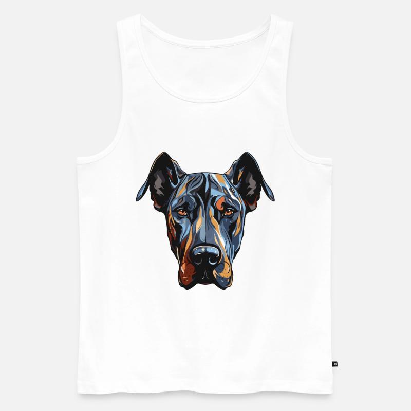 Great Dane Hund Portrait - Männer Premium Bio Tank Top - Weiß