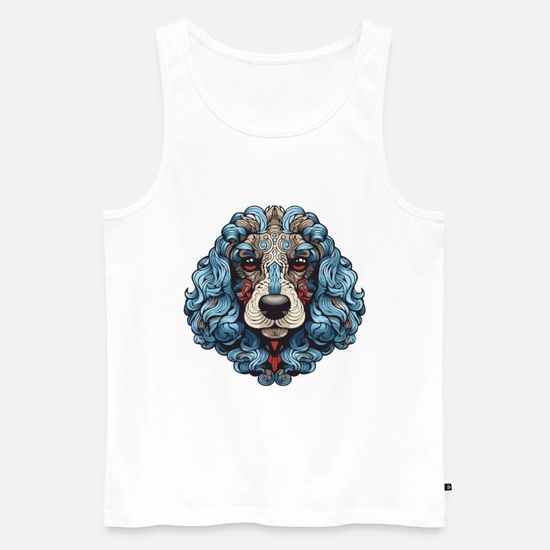 Pudel Hund Portrait - Männer Premium Bio Tank Top - Weiß